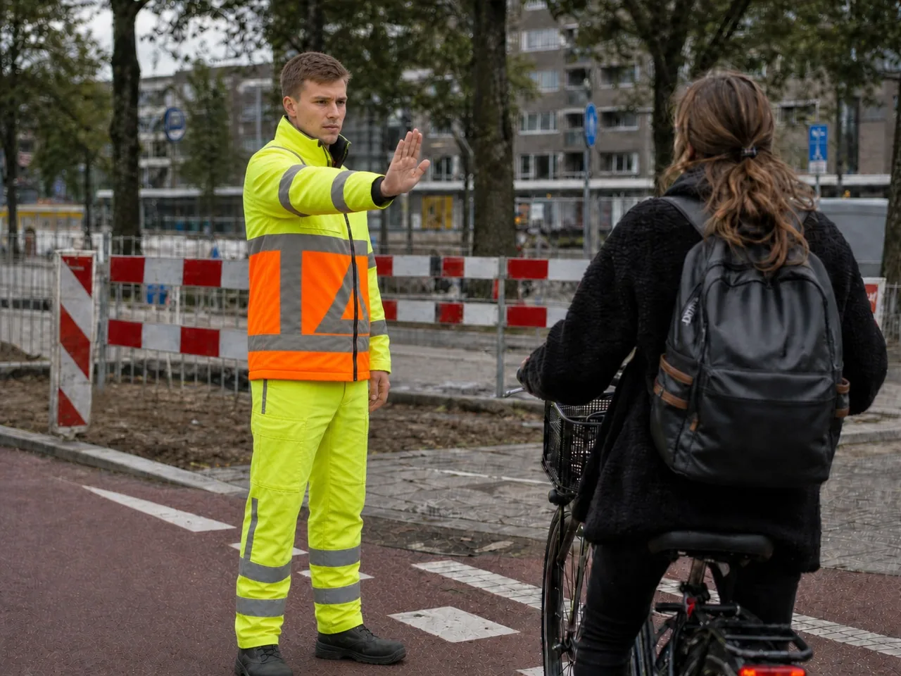 Verkeersregelaar van NEXXT Facility op werkterrein