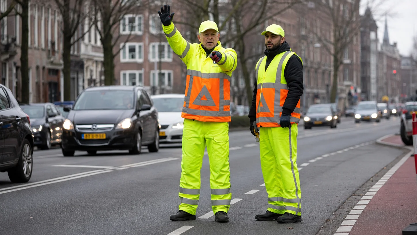 Verkeersregelaar van NEXXT Facility aan het werk